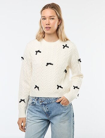 Camisola de malha com nós