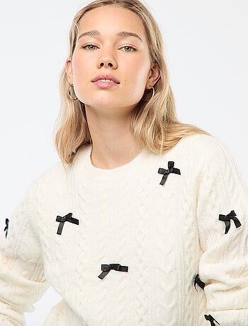Camisola de malha com nós