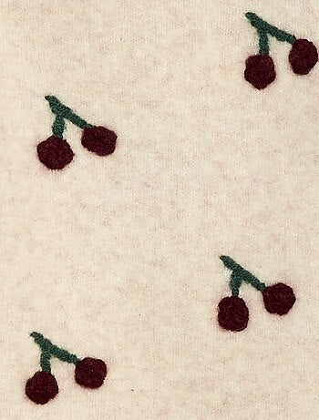 Camisola de malha com padrão de cereja em relevo