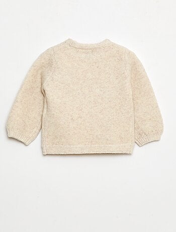 Camisola de malha com padrão de cereja em relevo