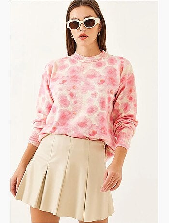 Camisola de malha com padrão e decote redondo lucci