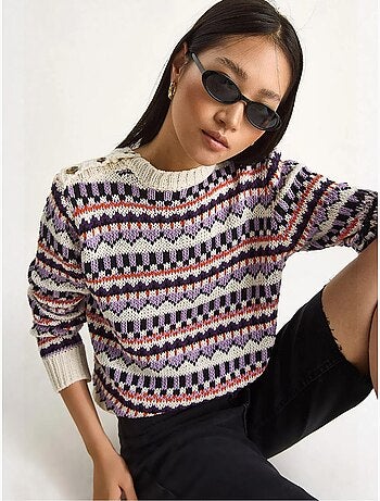 Camisola de malha com padrão étnico lucci