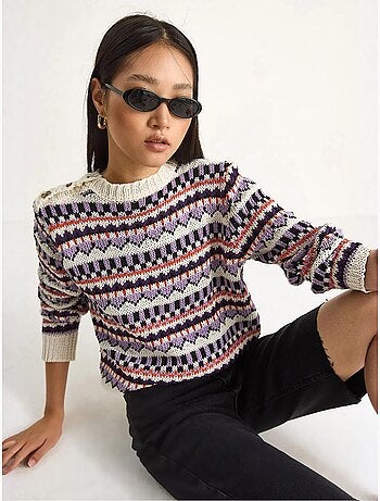 Camisola de malha com padrão étnico lucci