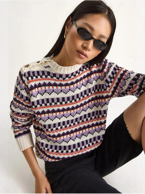 Camisola de malha com padrão étnico lucci - Kiabi Camisola de malha com padrão étnico lucci - Kiabi