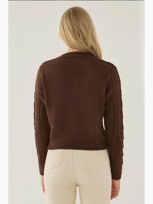 Camisola de malha com trança de cabelo e decote em v hiccup - Kiabi Camisola de malha com trança de cabelo e decote em v hiccup - Kiabi