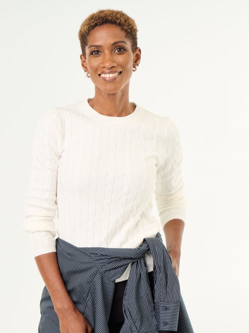 Camisola de malha com tranças - Kiabi