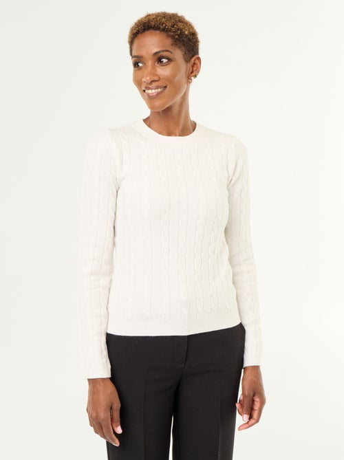 Camisola de malha com tranças - Kiabi