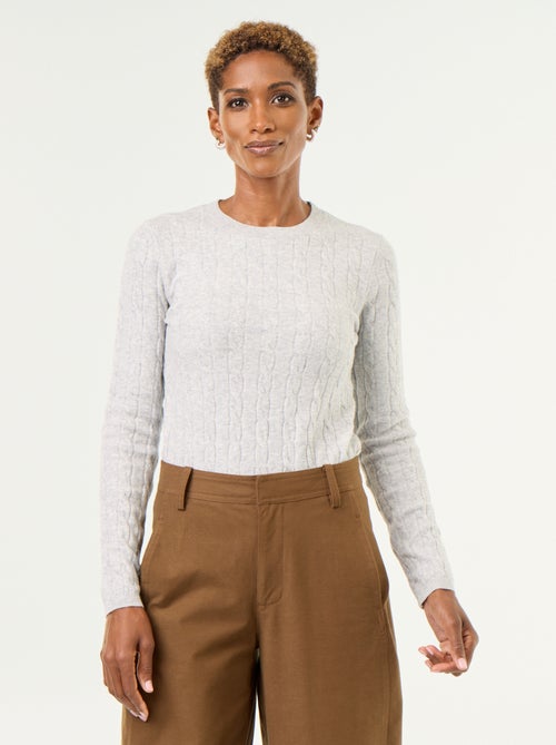 Camisola de malha com tranças - Kiabi