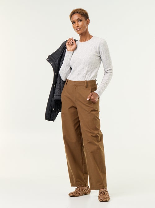 Camisola de malha com tranças - Kiabi