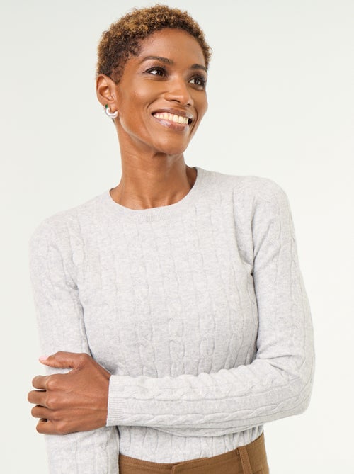 Camisola de malha com tranças - Kiabi