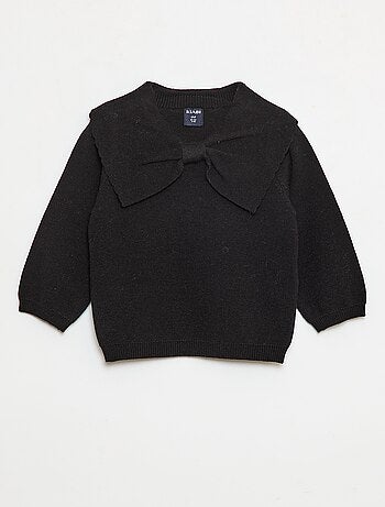 Camisola de malha com um grande laço fantasia à frente