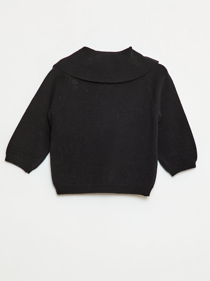 Camisola de malha com um grande laço fantasia à frente Preto - Kiabi