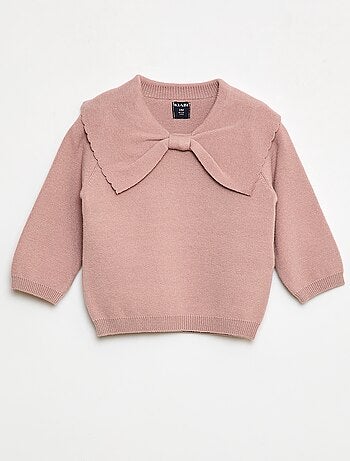 Camisola de malha com um grande laço fantasia à frente