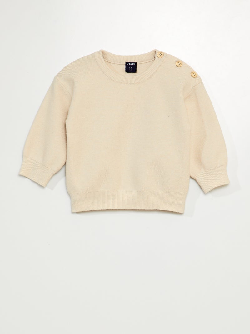 Camisola de malha compacta BEGE - Kiabi