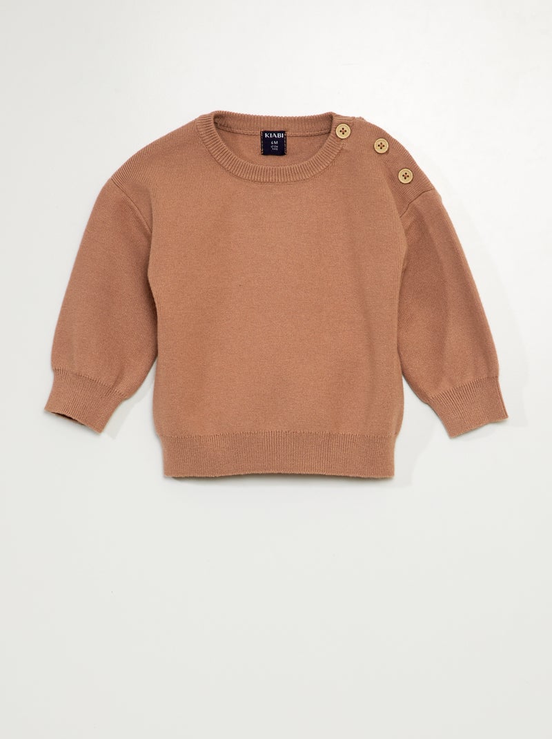 Camisola de malha compacta CASTANHO - Kiabi