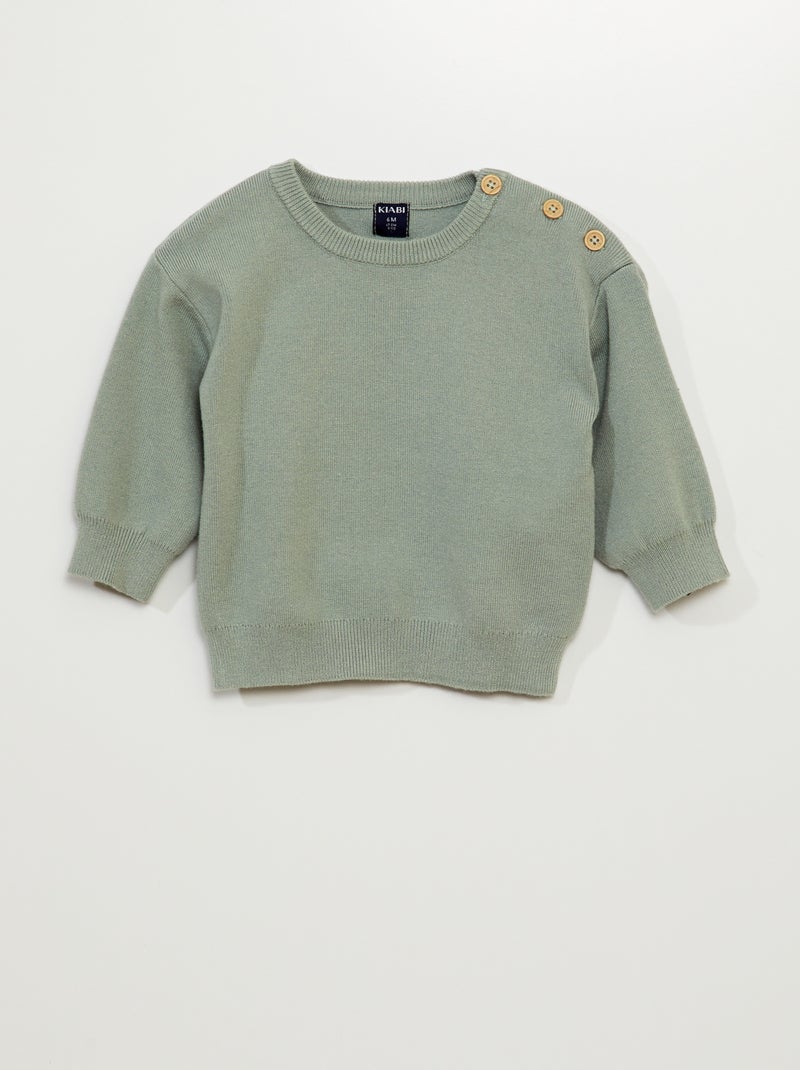 Camisola de malha compacta VERDE - Kiabi