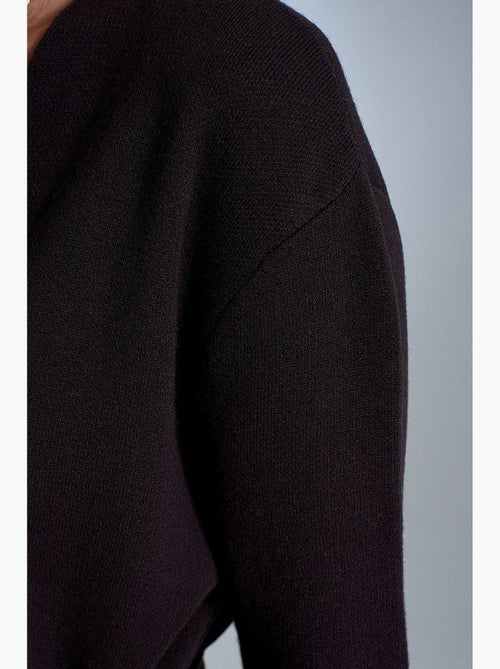 Camisola de malha comprida com decote em v e cinto dilvin - Kiabi
