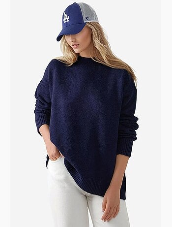 Camisola de malha confortável com gola redonda hiccup
