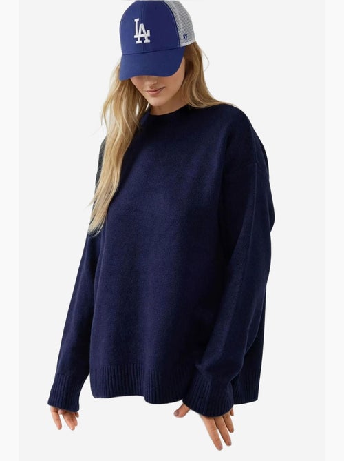 Camisola de malha confortável com gola redonda hiccup - Kiabi