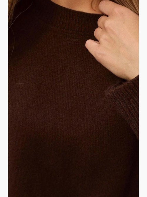 Camisola de malha confortável com gola redonda hiccup - Kiabi