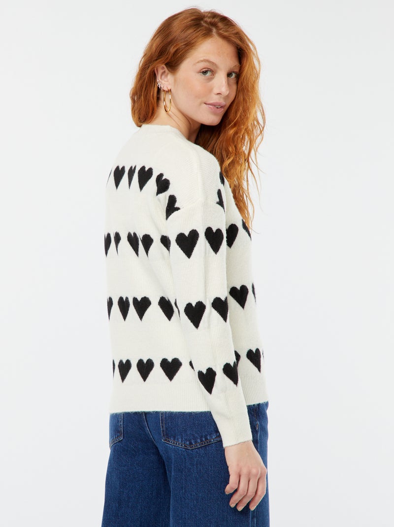 Camisola de malha 'coração' BEGE - Kiabi