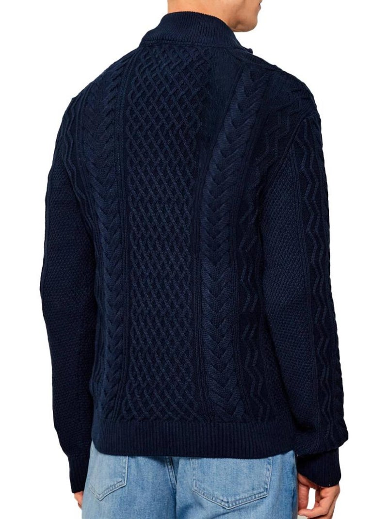 Camisola de Malha de Cabo para Homem Tommy Hilfiger Azul-Marinho Azul-marinho - Kiabi