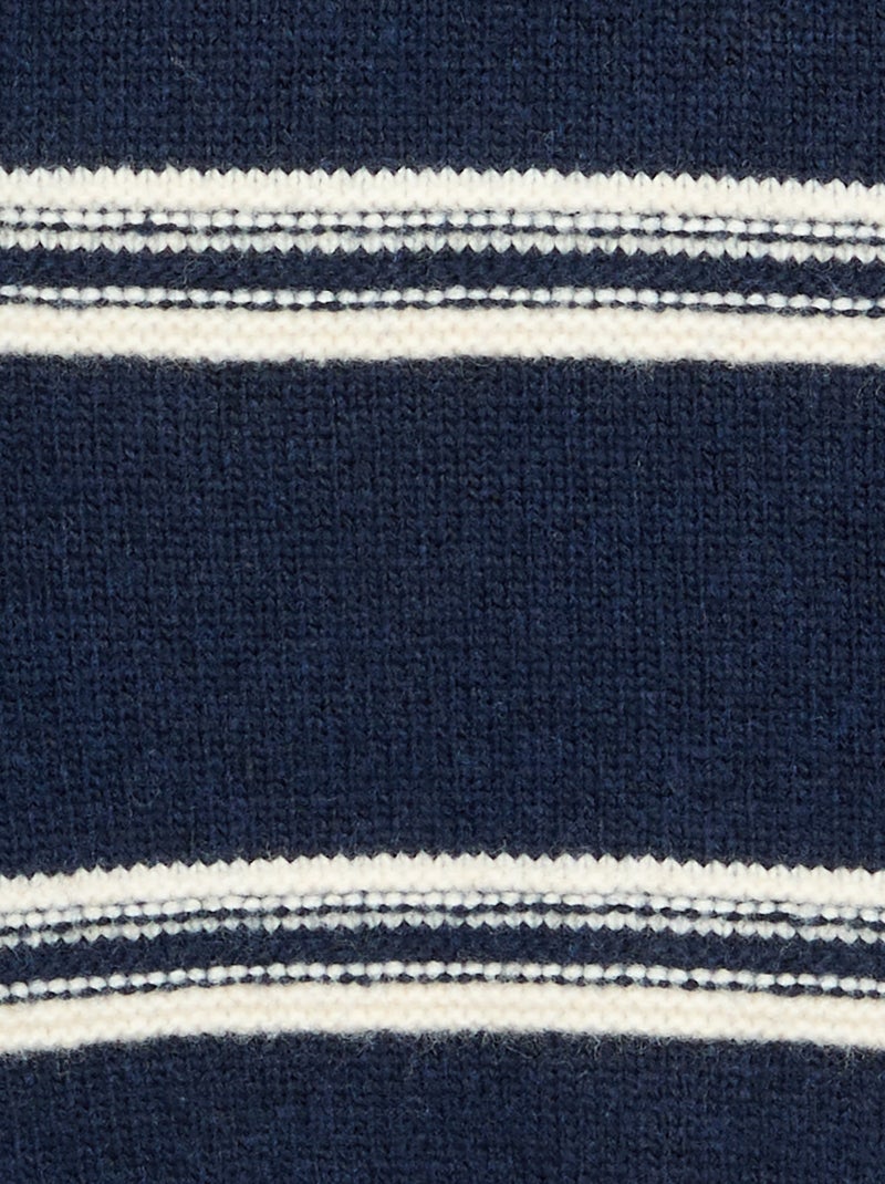 Camisola de malha de gola redonda Azul - Kiabi