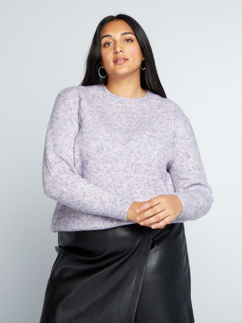 Camisola de malha de gola redonda CINZA - Kiabi