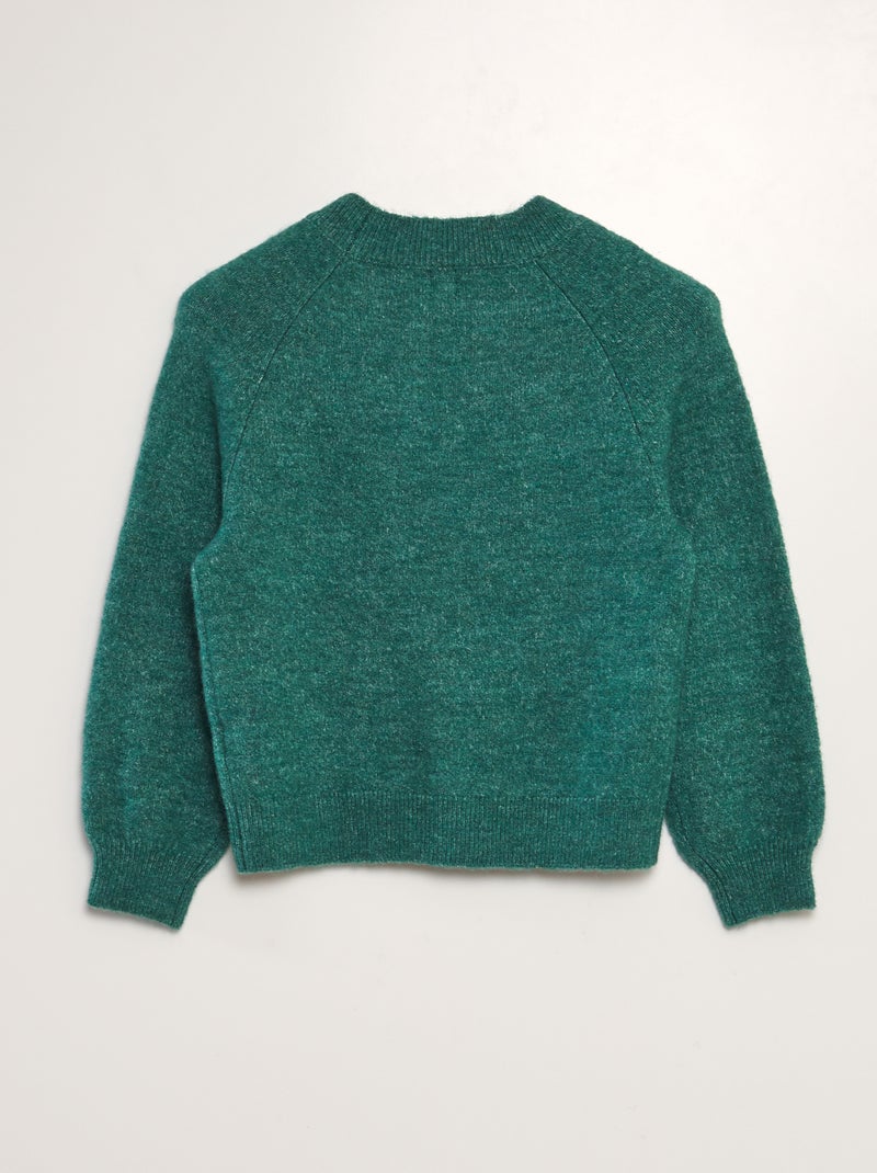 Camisola de malha de gola redonda VERDE - Kiabi