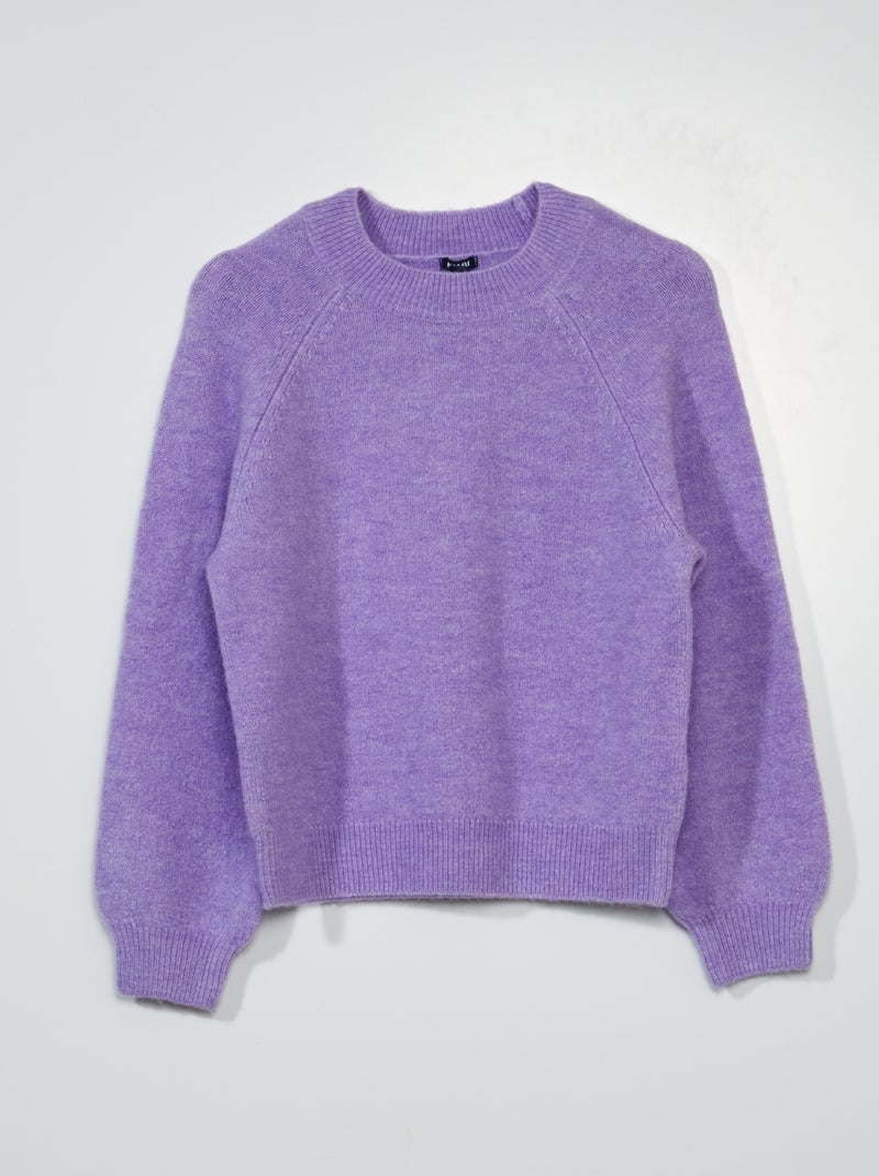 Camisola de malha de gola redonda Violeta - Kiabi