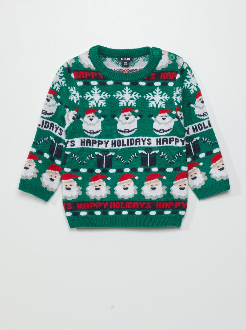 Camisola de malha de Natal VERDE - Kiabi