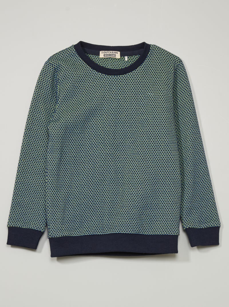 Camisola de malha de tricô Azul/ Verde - Kiabi