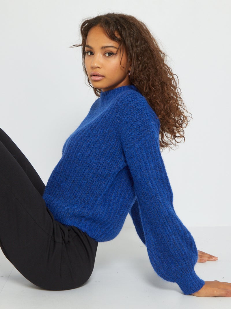 Camisola de malha de tricô Azul - Kiabi
