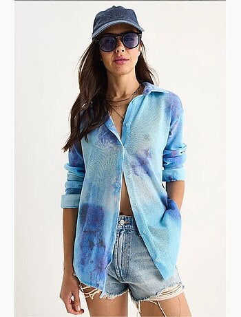 Camisola de malha de verão regular com estampado digital bianco lucci