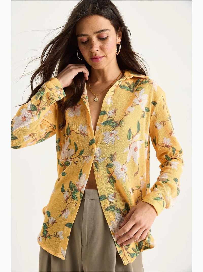 Camisola de malha de verão regular com estampado digital lucci Âmbar - Kiabi