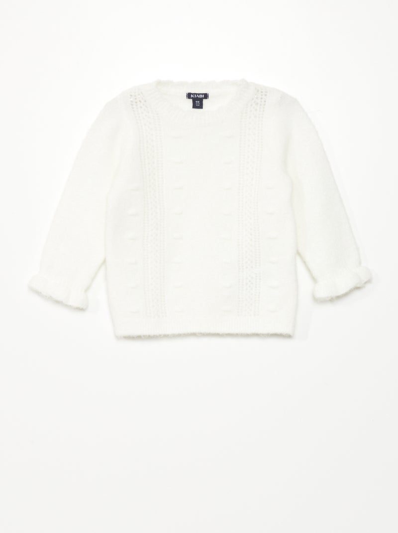 Camisola de malha em ponto de fantasia Branco - Kiabi