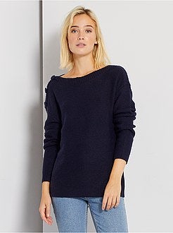 Camisola de malha em ponto de mousse - Kiabi