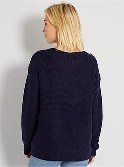 Camisola de malha em ponto de mousse - Kiabi