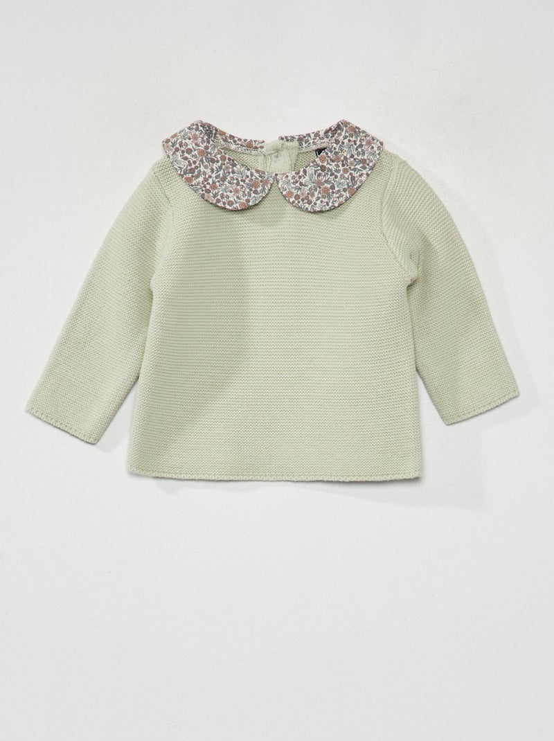 Camisola de malha em ponto de mousse BEGE - Kiabi