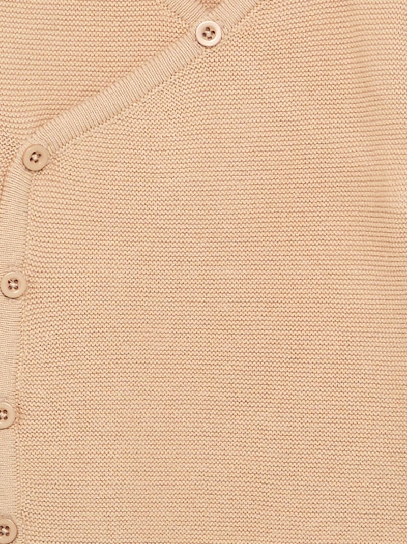 Camisola de malha em ponto de mousse Bege - Kiabi