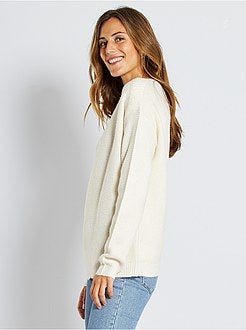 Camisola de malha em ponto de mousse - Kiabi