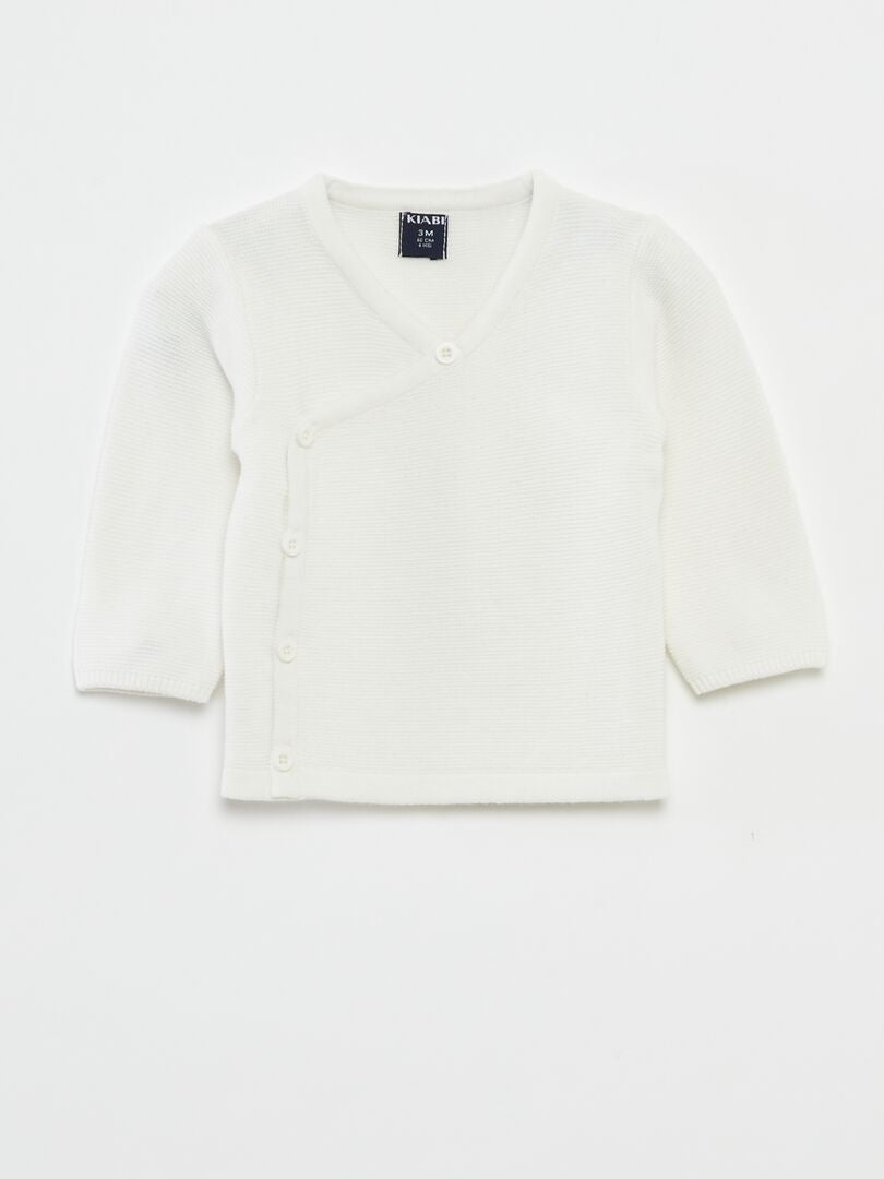 Camisola de malha em ponto de mousse BRANCO - Kiabi