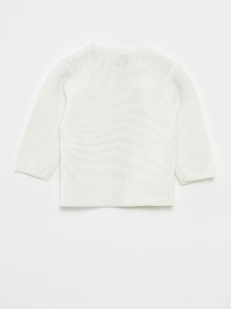 Camisola de malha em ponto de mousse BRANCO - Kiabi