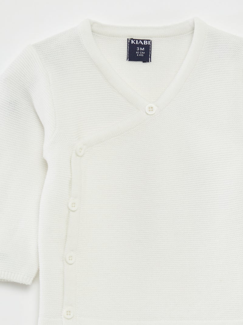 Camisola de malha em ponto de mousse BRANCO - Kiabi
