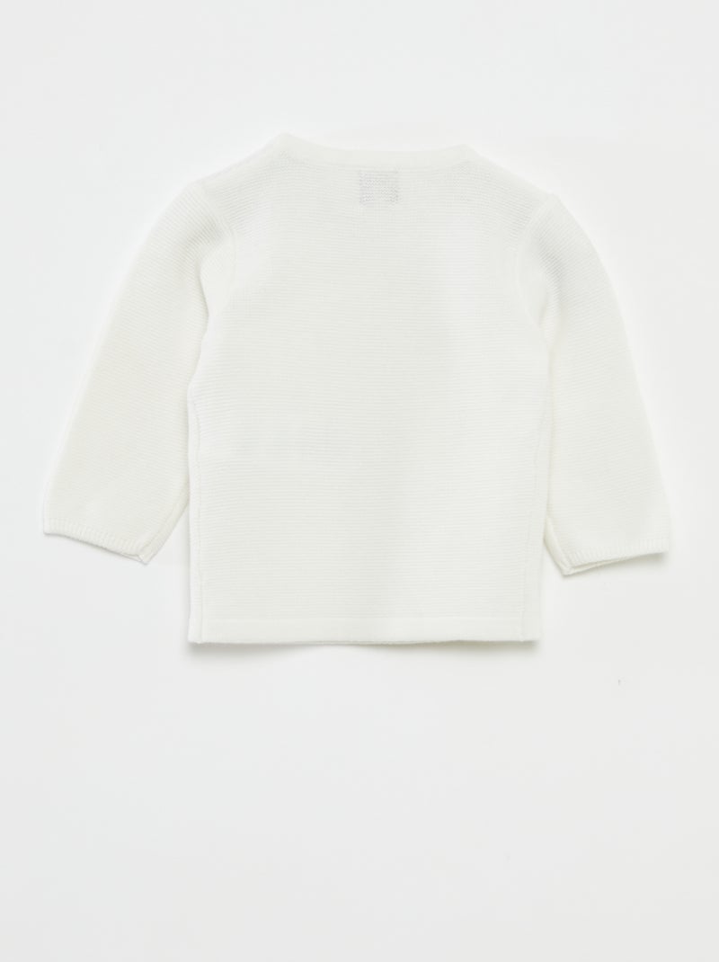 Camisola de malha em ponto de mousse BRANCO - Kiabi