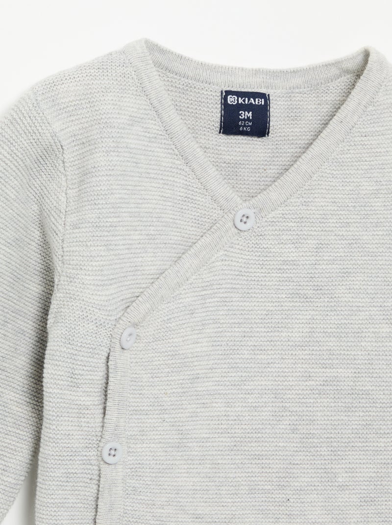 Camisola de malha em ponto de mousse Cinza - Kiabi