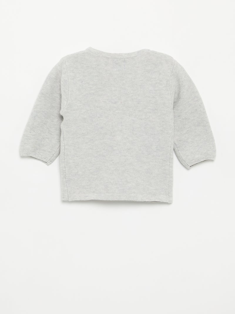 Camisola de malha em ponto de mousse Cinza - Kiabi