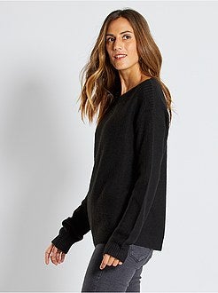 Camisola de malha em ponto de mousse - Kiabi