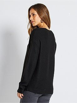 Camisola de malha em ponto de mousse - Kiabi