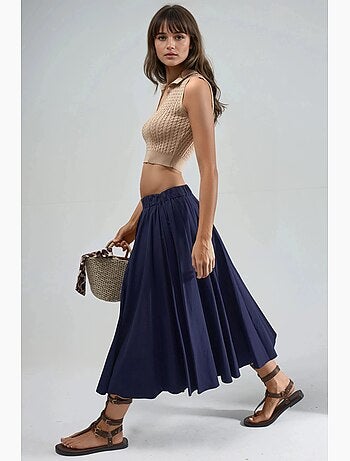Camisola de malha entrançada com decote em v my fashion